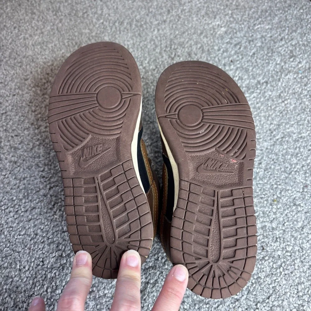 Nike Dunk Low Kids 12.5C Brown Black‎ FB9108-002 Retro Basketball Sneakers